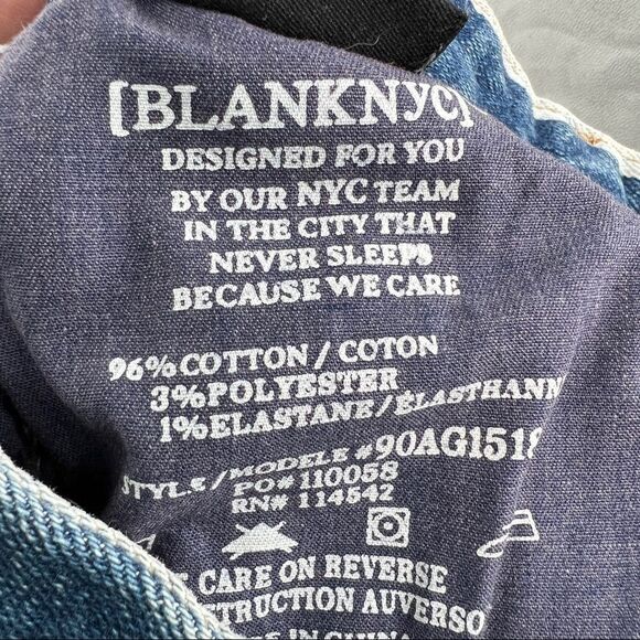 [Blank NYC] The Bond Mid-Rise Striped Colorblock Skinny Leg Denim Jeans - Picture 10 of 15